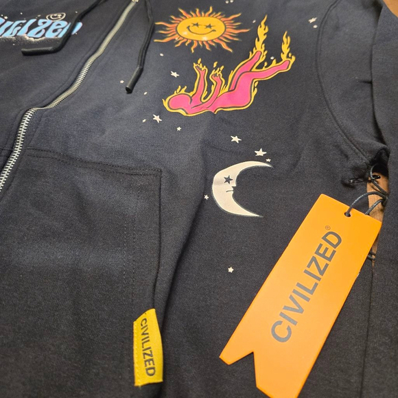 CivilizeD Psychedelic Dreaming Zip Up Hoodie Small NWT - Picture 3 of 4